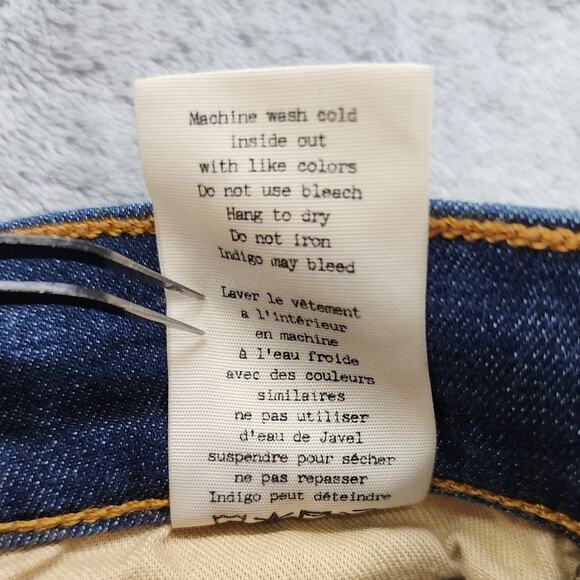 Rag & Bone 10 Inch Ankle Skinny Jeans Size 26 Blue High Rise Raw Hem Stretch - Picture 10 of 15